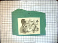 Original Old Antique Print J Bunns'S Lithe Man Kissing Woman Woman Looking On
