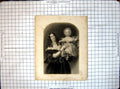 Original Old Antique Print Mrs Dennistown And Child Woman Hing Young Girl
