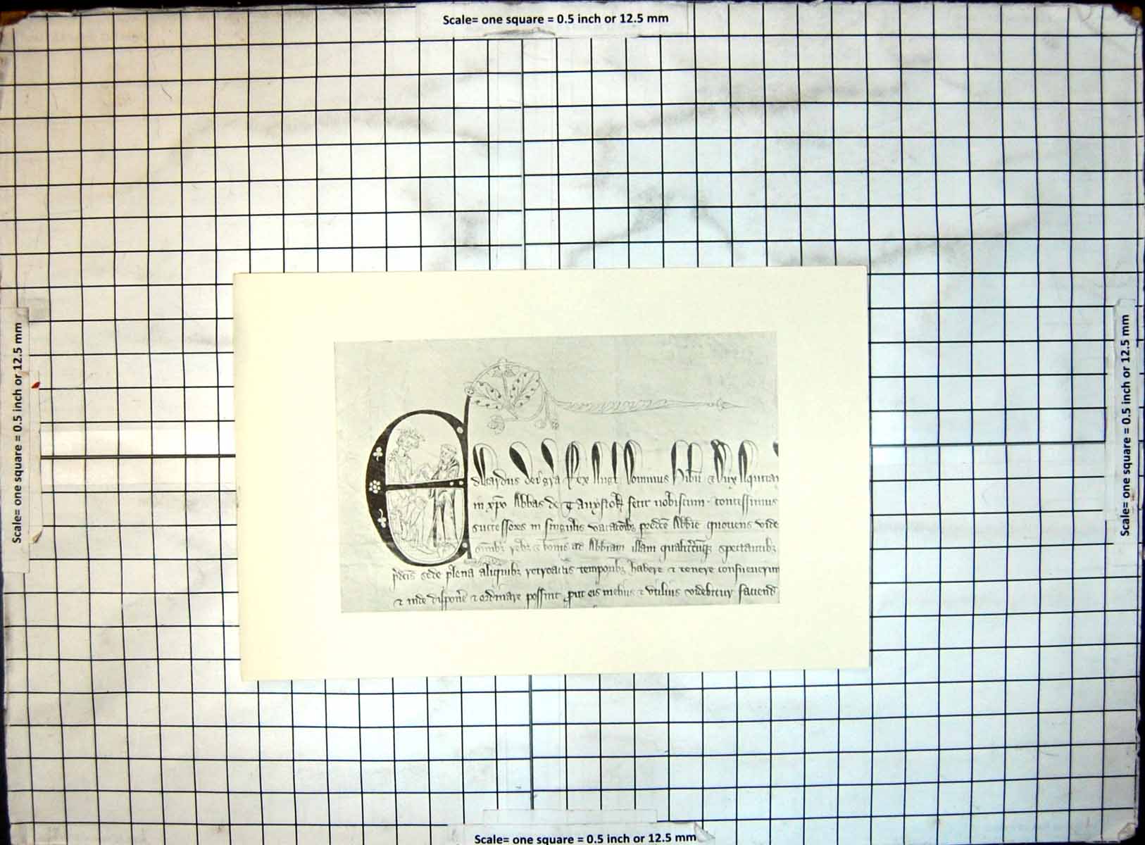 Original Old Antique Print Example Writing