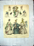 Old Colour Picture Ladies Hats Dresses Chapeau Paille Robe Mousseline