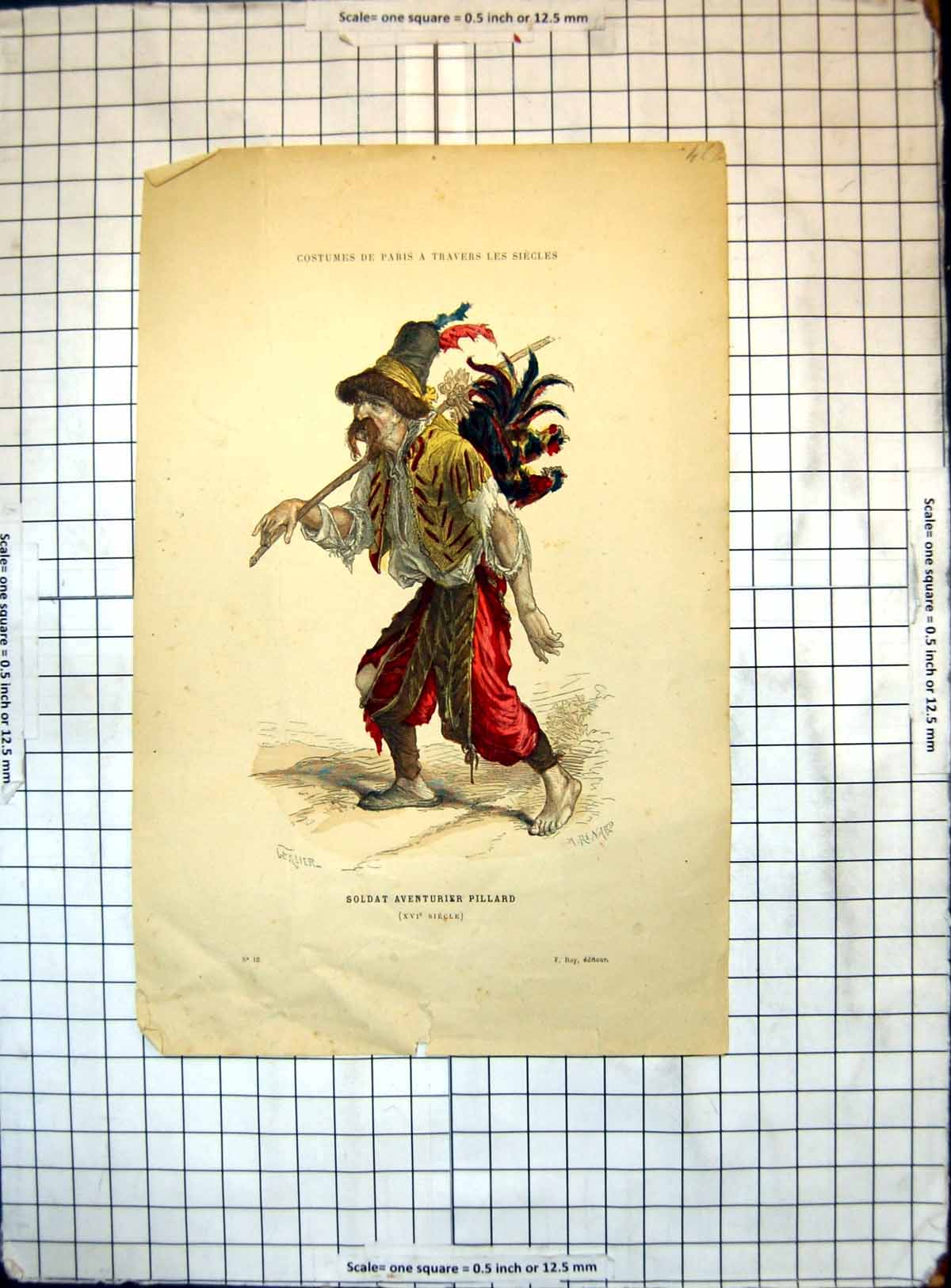 Old Print Costumes De Paris A Travers Les Siecles Sat Aventurier Pillard