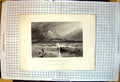 Old Print St Michael'S Mount Cornwall Men Push Boat Ashore Women Baskets
