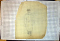 Old The Unit Warder (?) Pencil Sketch Gentleman Hat Button Greatcoat