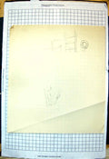 Antique Old Print Beginnings Sketch Seaman'S Head Lifebuoy Ladder Part Ship