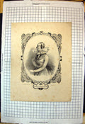 Antique Old Print Femme Du Duche De Wenden Lady Portrait Broad Ruffle Collar