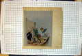 Old Print Colour Chased Bull Man Tossed Gun Dropped Three Men Calf Boots 19th