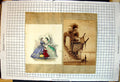Old Ladies Finery Girl Doll Music Screens Oxen Palm Trees River Scene 20th