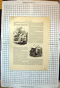 Old Antique Print Market Cross Ross Shrewsbury Chichester Malmesbury 1874 19th