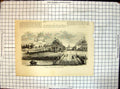 Original Old Antique Print Russia View Chinese Quarters Nyssei Temple