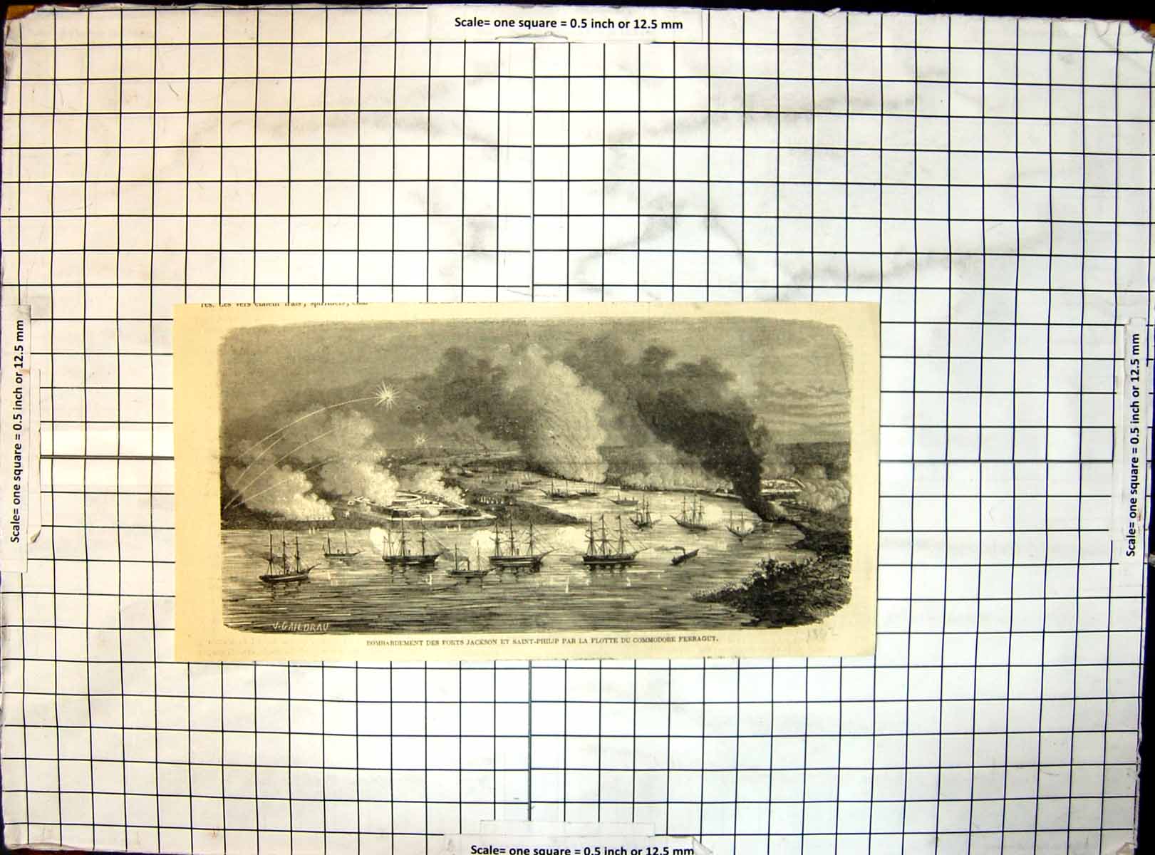 Old Bombardment Forts Jackson St Philip Flotilla Commodore Ferragut1862 19th