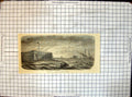 Original Old Antique Print Fort Pickens Flag Flying Ships Sea M Saintin