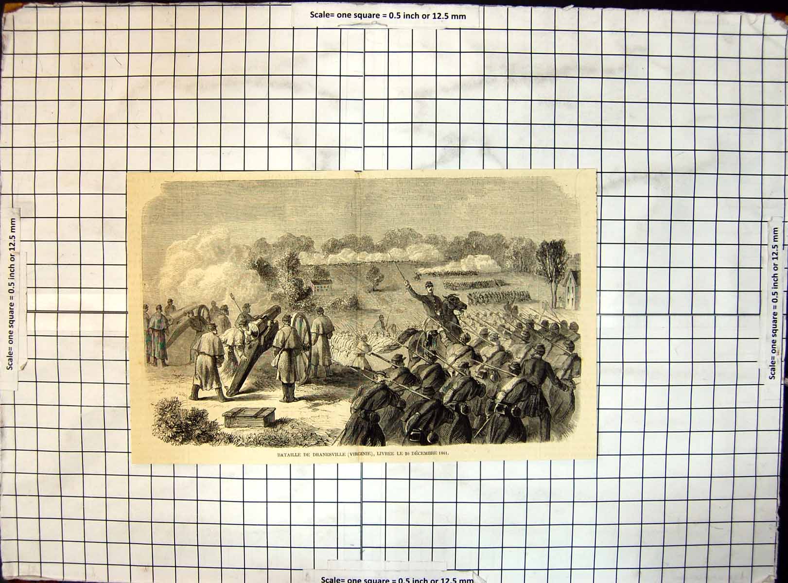 Original Old Antique Print Victory 20 December 1861 Battle Dranesville Virginia