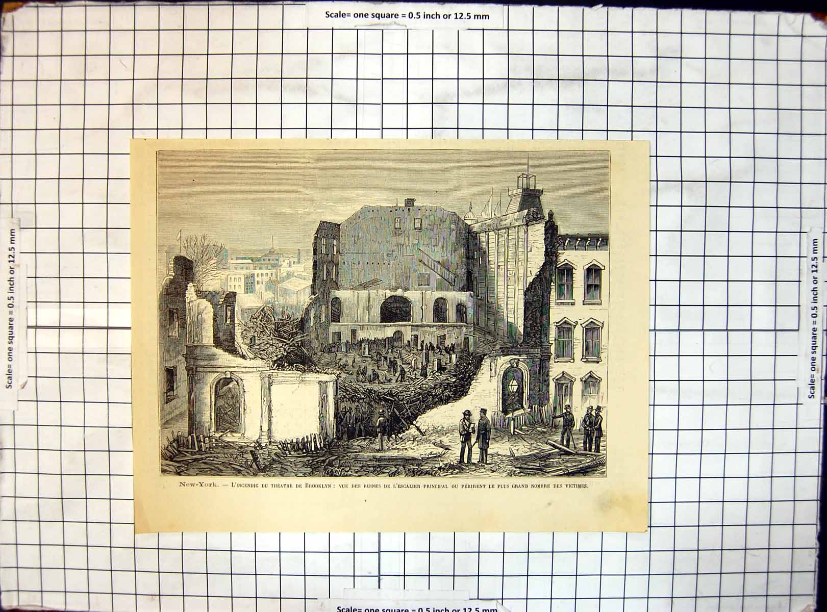 Old New York Fire Theatre Brooklyn Ruins Main Staircase Victims Fire