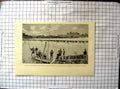 Old Print Japan Construction Bridge Boats Rio Tonegawa Military Engineers