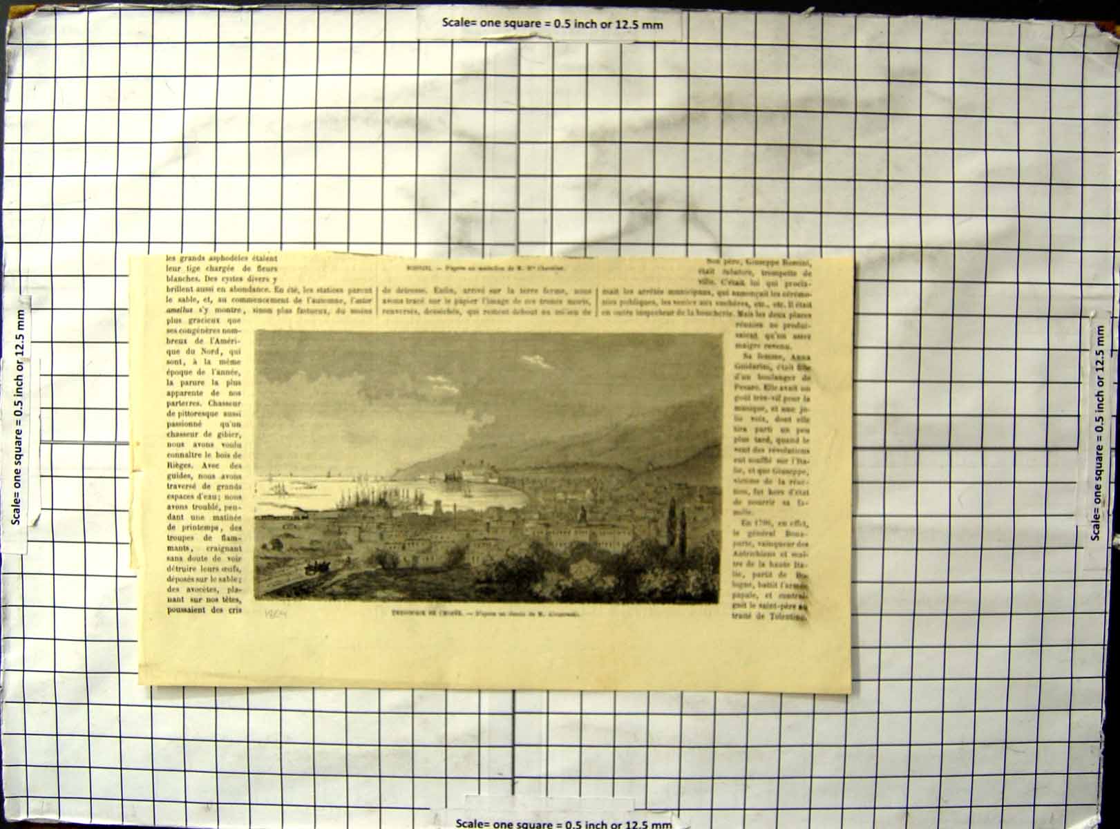 Antique Old Print Theodosie Crimea M Aivazowski View Town Buildings Ships Bay