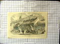 Antique Old Print Josshouse Tae Ping Shan Canton Chinese Temple Goods Tables