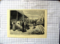 Original Old Antique Print Savannah America Operations Spring Exporting Cotton