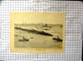 Original Old Antique Print New York Trailer Troopers Raft Nova Scotia