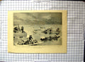 Old Print North America Mississippi Burst Banks Flooding Llanura Memphis
