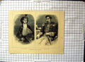 Original Old Antique Print Japanese Imperials Ichijo Empress Mutsuhito Mikado