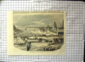 Original Old Antique Print Imperial Palace Jeddo Japan Gardens Trees