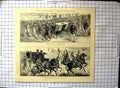 Original Old Antique Print Mikado Viajando Sedan Chair Japan Carriage Europe