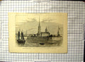 Original Old Antique Print St Petersburg Church Fortress Body Czar Lying