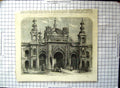 Original Old Antique Print Gate Kaiserbacgh Kings Palace Lucknow
