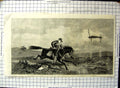 Antique Old Print American Pony Express En Route Missouri River San Francisco