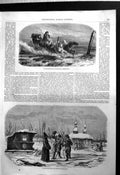 Antique Print Le Pereklednoi Special Post Summer Trunk Mail Winter Snow Ice