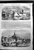 Antique Print Serinnugur Palais Du Roi Principal Mosque King'S Palace Boats