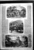 Antique Old Print Body Guard Near StPetersburg Palace Chapel Tzarkoie-Selo