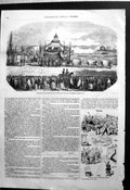 Antique Old Print Transfer Ashes Brave Fallen Walls Quebec 28Th August Crowd