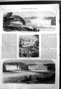 Old Saut Du Niagara American Canadian Views Factories Using Water Power