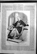 Antique Print Huan-Gan-Tun Plenipotentiary China Seated Robes Curved Shoes