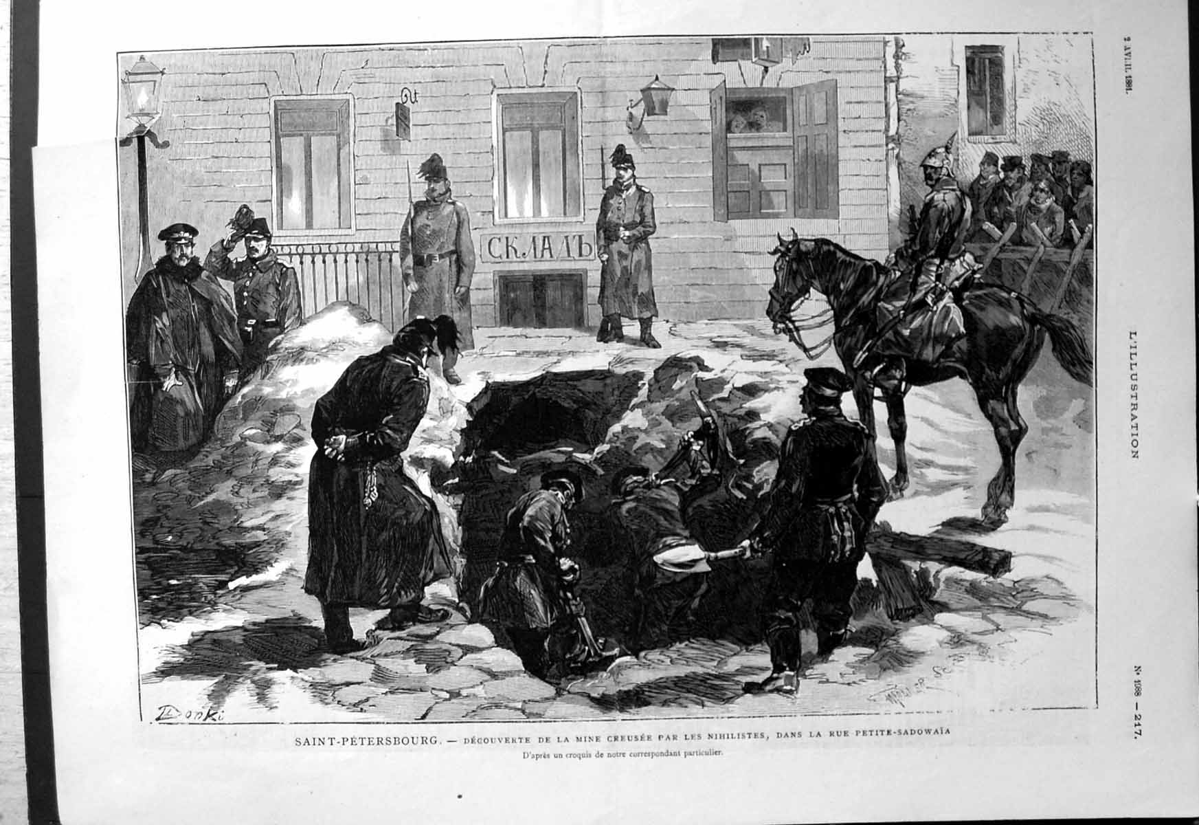 Old Discovery Mine Underground Rue Petite-Sadowaia Saint Petersburg 1881 19th