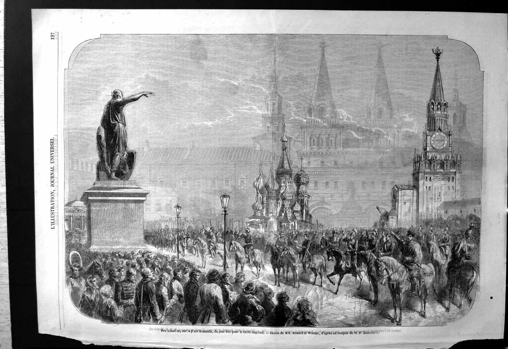Old Print Proclamation In Krasnaia Place Day Fixed For Le Sacre Imperial