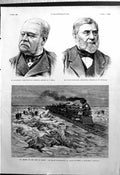 Old Print Montigny Cunin-Gridaine Decede Railway Canada Ice Chemin De Fer
