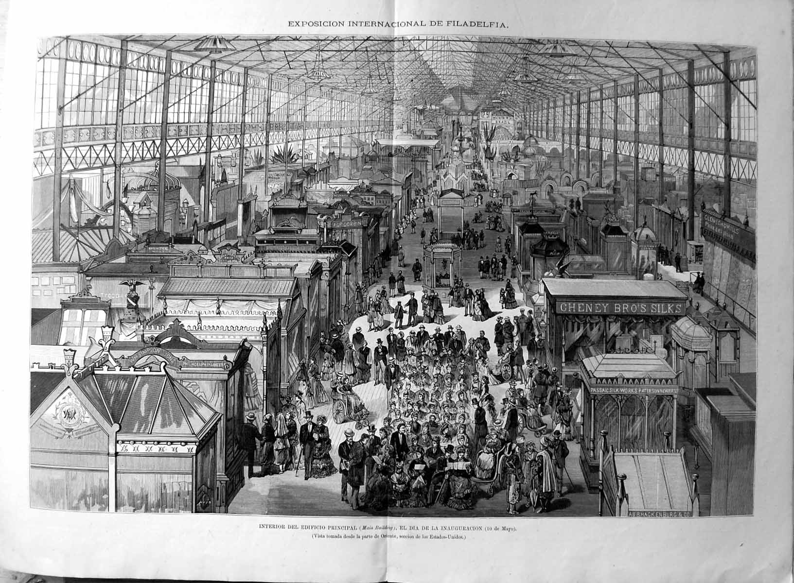 Print Philidelphia International Exhibition 1St Day Silks East United States