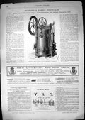 Antique Old Print Steam Machine Vertical Front View Miners Strike South Wales
