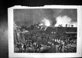 Antique Print Japan Fire Palace Mikado Yokohama People Rushing Douse Flames