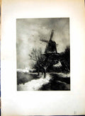Old Windmill Winter 49.5 X 36.5 In Jacob Maris Known James Born Hague