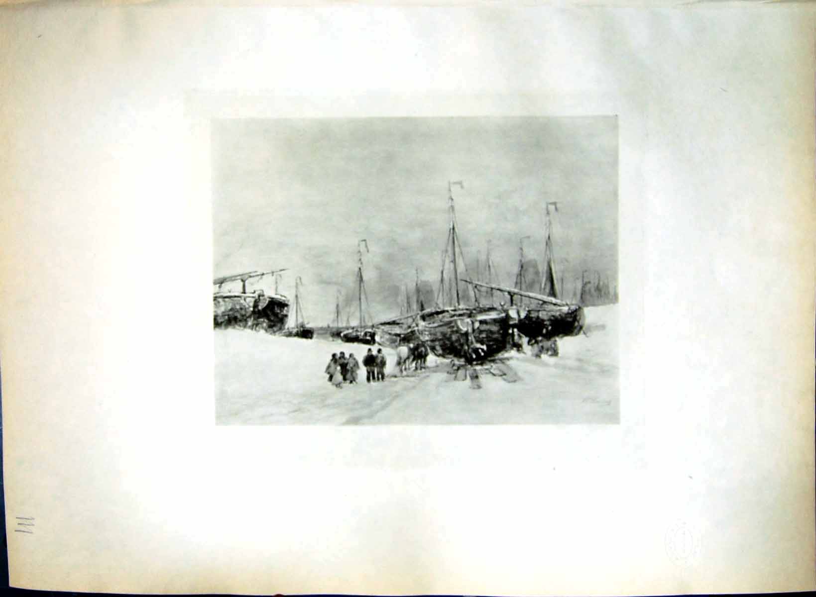 Old Dutch Fishing Boats Winter Hendrik Willem Mesdag Born Holland1831 19th