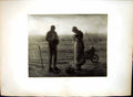 Old L'Angelus Couple Heads Bowed Hay Field Jean-Francois Millet 1814- 19th