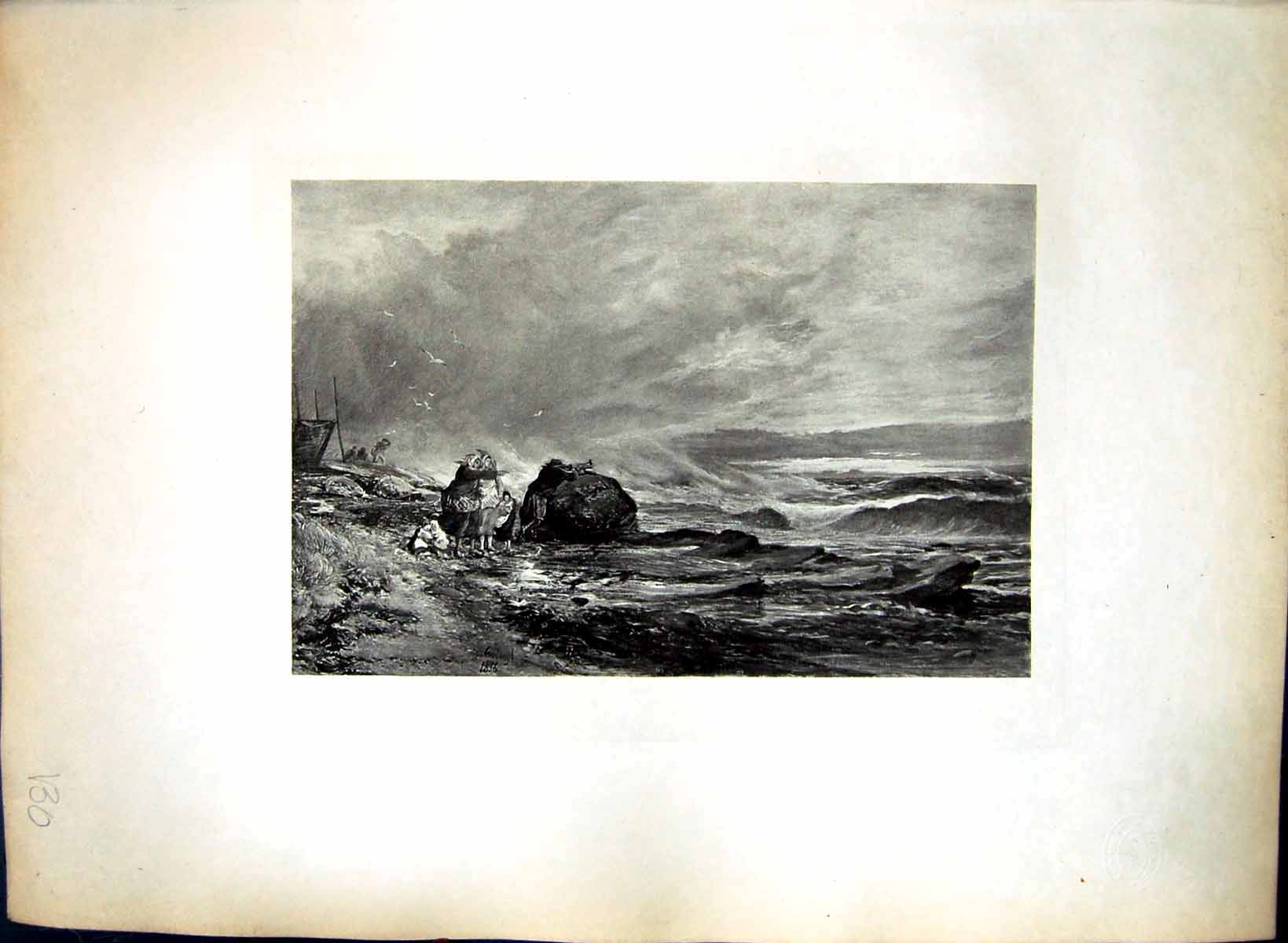 Old Antique Print Morning After Storm Samuel Bough Rsa 1822-1878 Carlisle 19th