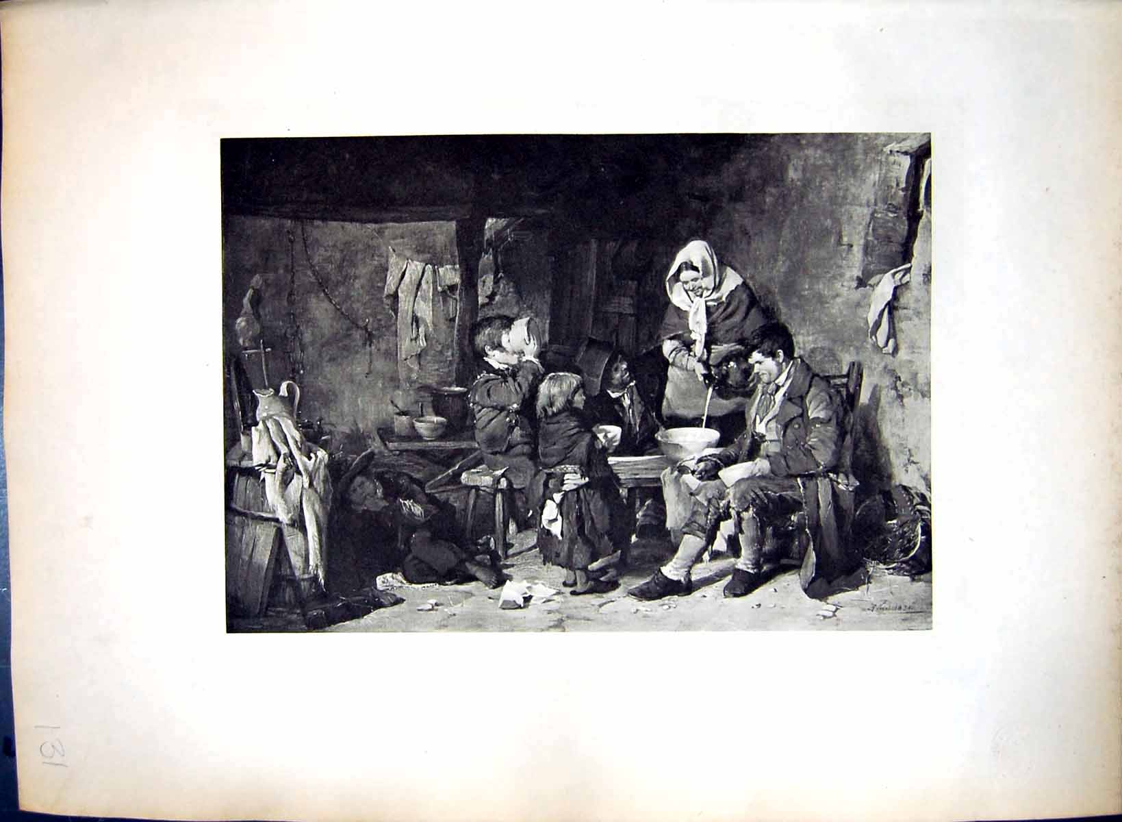 Old Print Praties Boottermilk Erskine Nicol Rsa Ara 1825-1894 Born Leith 19th