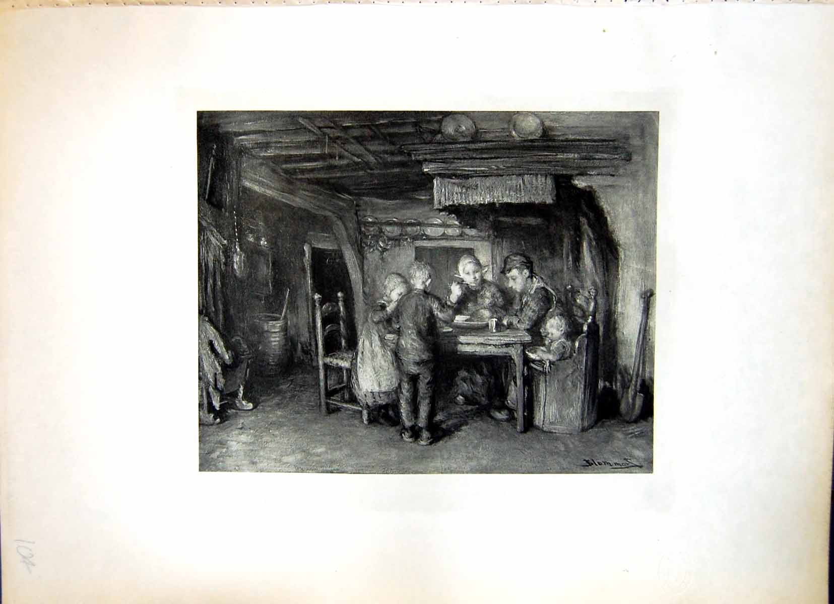 Old The Frugal Meal B.J. Blommers Family Beamed Interior Soup Table 104J