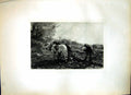 Old Print The Plough Jacob Maris Man Working Two Horses Pulling Field 118J