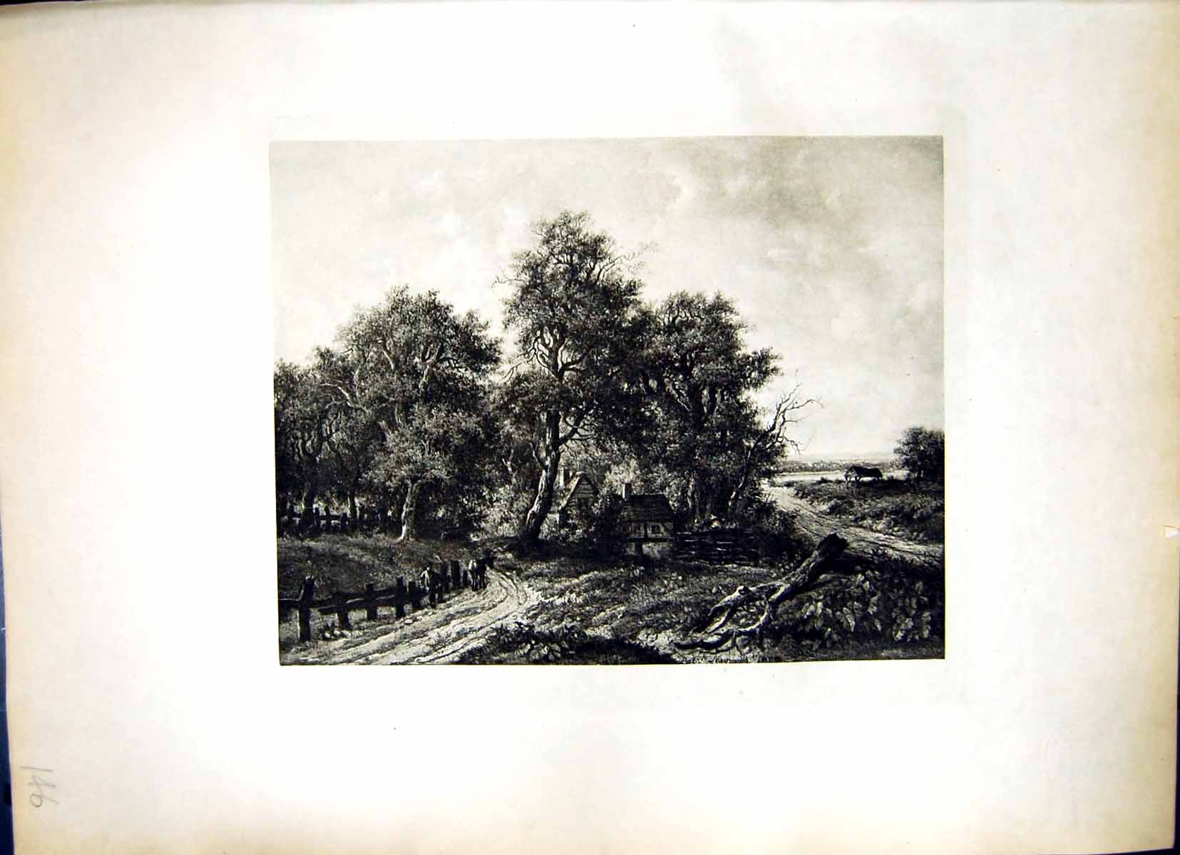 Old A Wooded Landscape Patrick Nasmyth Cottage Woods Horse Track 146J