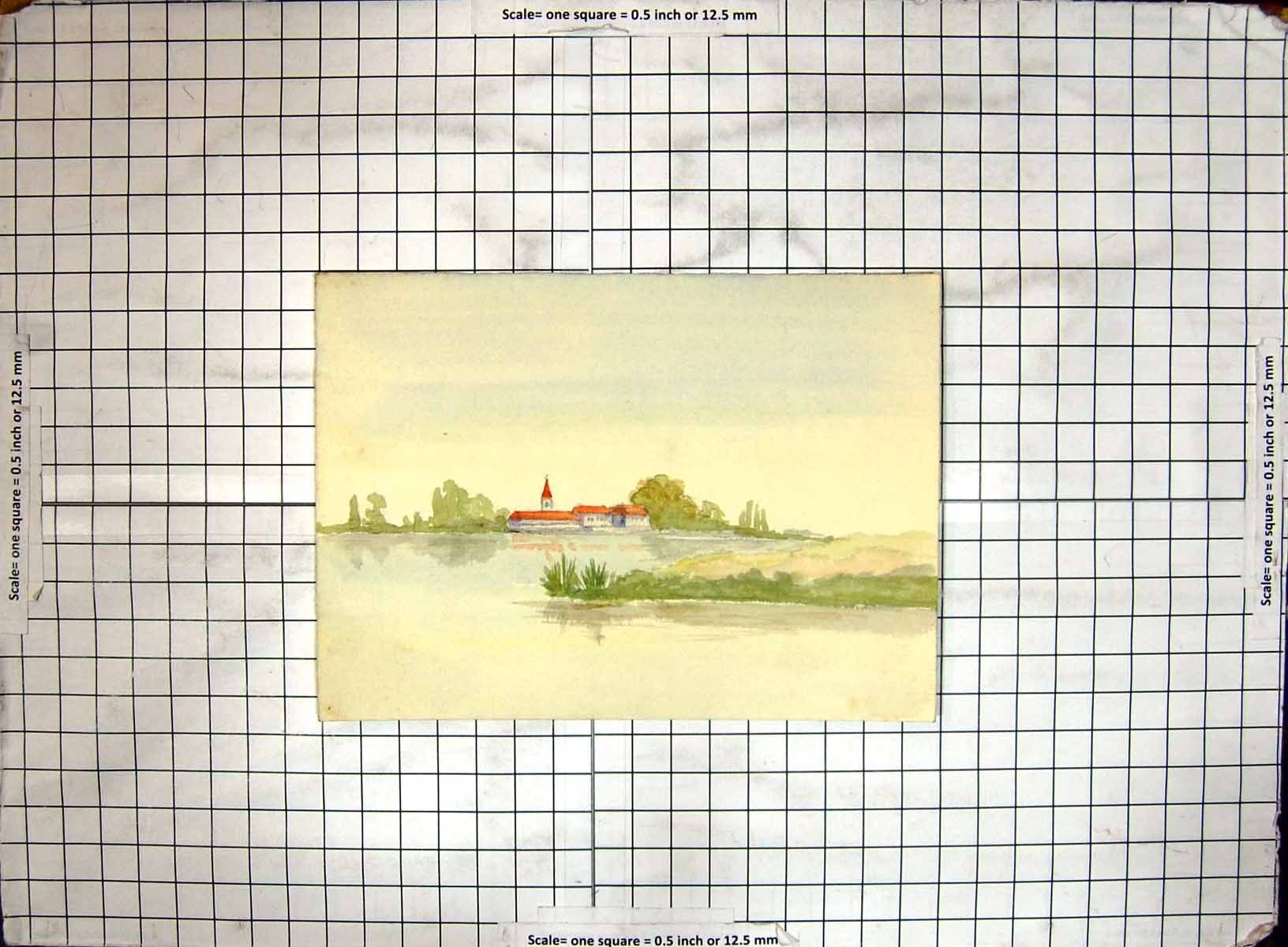 Original Old Antique Print Colour Helen Mckie Canal Scene Venice Italy